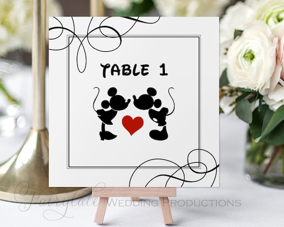 Disney Inspired Mickey Minnie Mouse Wedding 5x5 Square Table Etsy