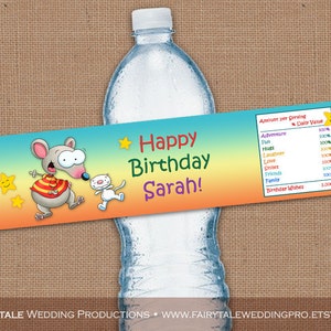Gepersonaliseerde Toopy en Binoo Happy Birthday waterfles partij Label Wrappers - Treehouse, Kid's Cartoon Show - DIY Digital afdrukbare