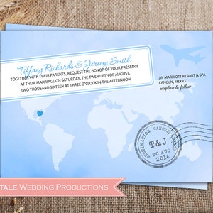 Invitation de Destination personnalisé mariage passeport Save the Date - Boarding Pass avion voyage croisière Island Beach - 5 x 7 bricolage Digital imprimable