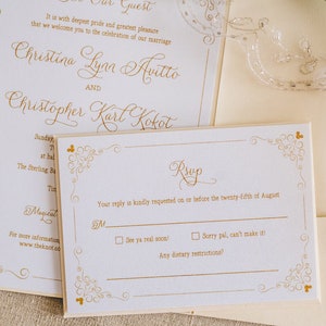 Beautiful Elegant Vintage Hidden Mickey Mouse Wedding Invitation Suite RSVP Gift Registry Reception Details Cards - DIY Digital Prints