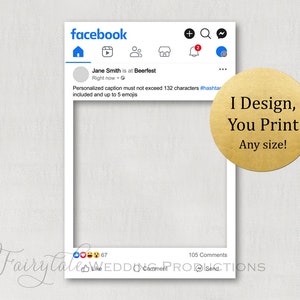 Personalized Facebook Frame Poster Board Prop for Birthdays, Weddings, Graduations, Corporate Events, Bridal Showers - DIY Digital Print