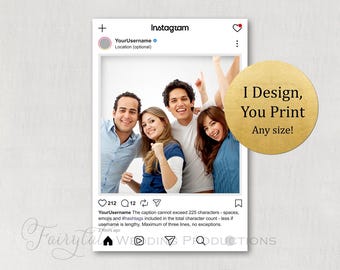 Personalized Instagram Frame Poster Board Prop for Birthdays Weddings Graduations Corporate Events Bridal Showers - DIY Digital Print