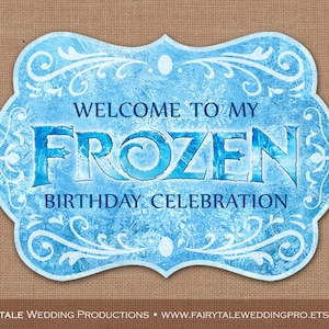 Frozen Snow Queen Elsa Princess Anna Happy Birthday Party Door Welcome Sign Table Decor - 8x10, 11x14, 12x16 DIY Digital Printable