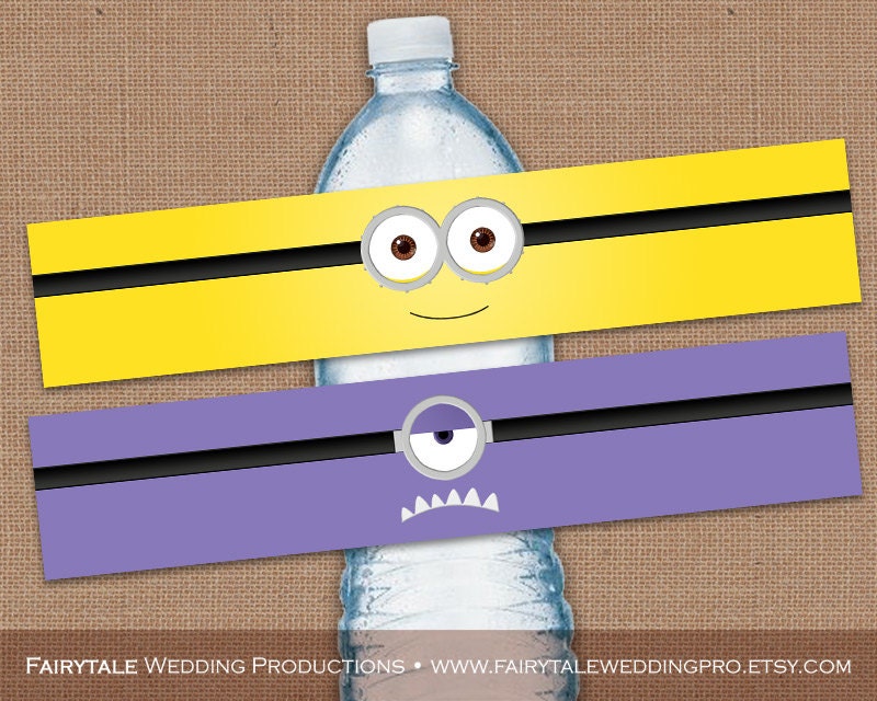 FREE Printable Despicable Me Minions Water Bottle Labels