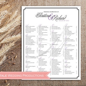 Personalizada recepción invitadas estar carta - elegante personalizado diseño Monogram - bricolaje Digital imprimible