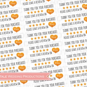 Etsy Thank You for Your Purchase Please Leave a Review Stickers for ...