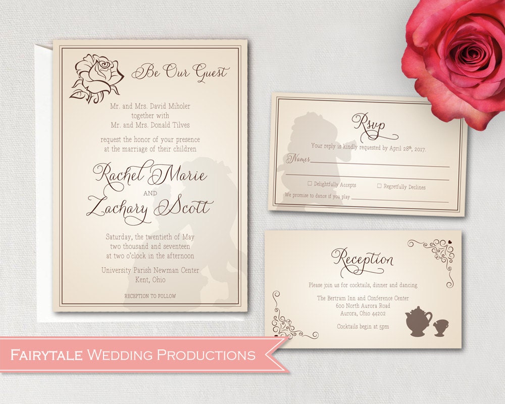 Disney Fairytale Beauty The Beast Be Our Guest Wedding Etsy