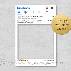 Personalized Facebook Frame Poster Board Prop for Birthdays, Weddings ...