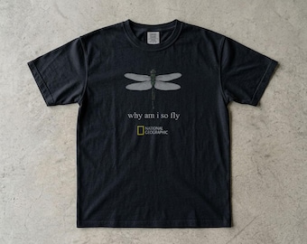 National Geographic Dragonfly, “Comfort Colors 1717”, camiseta unisex, camiseta estampada, estilo oversize moderno.