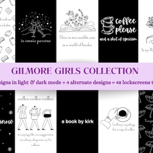 20 Kindle Paperwhite vergrendelschermen, achtergronden, EPUB, MOBI | Gilmore Girls | Herfstboeken, Koffie, Kerst, Winter | Lichte en donkere modus