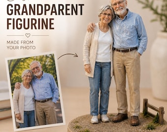Custom Grandparent Figurine, National Grandparents Day Gift, Personalized Resin Keepsake from Photo