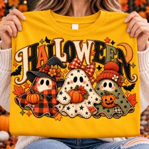 Halloween Patchwork Ghost PNG, Western Ghost Design, Leopard Print PNG, Spooky Season Sublimation, Digital Download