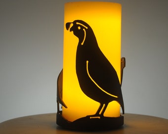 Quail Design Decorative Metal Candle Holder