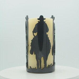 Riding Cowboys Decorative Metal Candle Holder image 4