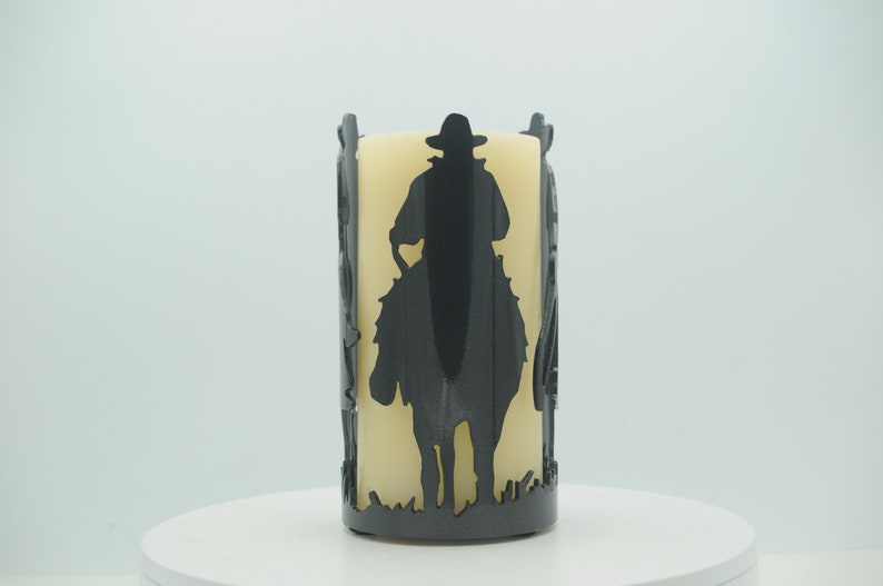 Riding Cowboys Decorative Metal Candle Holder image 4