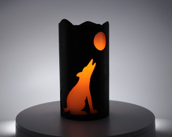 Desert Scene (-) -1087- Metal Candle Holder Luminary