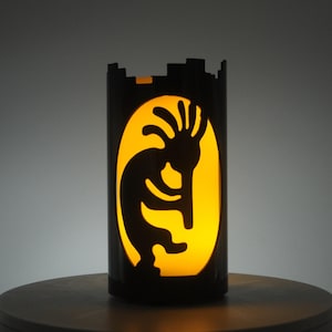 Kokopelli Metal Candle Holder: Rustic Southwestern Decor