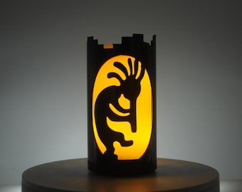 Kokopelli Metal Candle Holder: Rustic Southwestern Decor