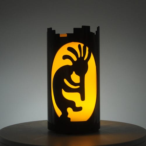 Kokopelli Metal Candle Holder: Rustic Southwestern Decor