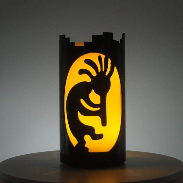 Kokopelli Metal Candle Holder: Rustic Southwestern Decor