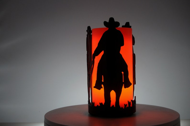 Riding Cowboys Decorative Metal Candle Holder image 5