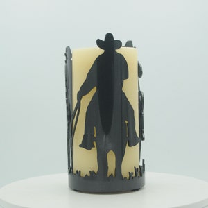 Riding Cowboys Decorative Metal Candle Holder image 3