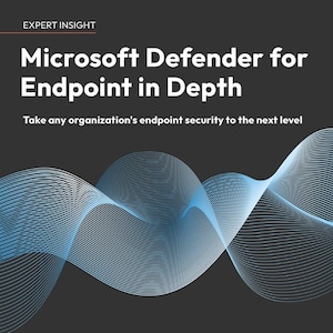 May include: A book titled Microsoft Defender for Endpoint in Depth, Second Edition, by Paul Snow, Ru Campbell, Ian Hoyle, Joe Anich, and Justen Graves. The dark gray cover features a white abstract wave pattern and the text Expert Insight.