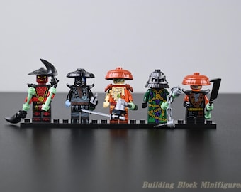 Custom Ninjago Forbidden Five Minifigure Pack, Lego-Compatible Ninja Villains
