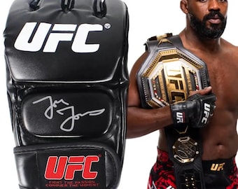 Guantone da combattimento UFC MMA autografato da Jon Jones, cimelio con certificato di autenticità.