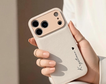 Étui iPhone personnalisé pour iPhone 17 Pro Max, 16, 15 & 14 Pro – Coque de téléphone avec initiales ou monogramme, design luxueux et