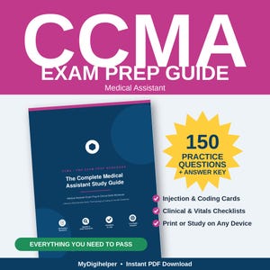 CCMA-examenvoorbereidingswerkboek | Studiegids van 54 pagina's met 150 oefenvragen
