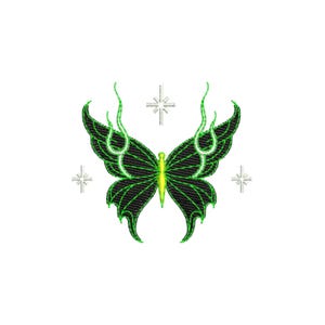 Vuurvliegje Borduurpatroon | Neon Insect Machine Borduurpatroon voor T-shirts & Tassen | Directe digitale download