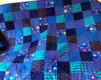 Quilt, Adult Teen or Child's Blanket - Blues