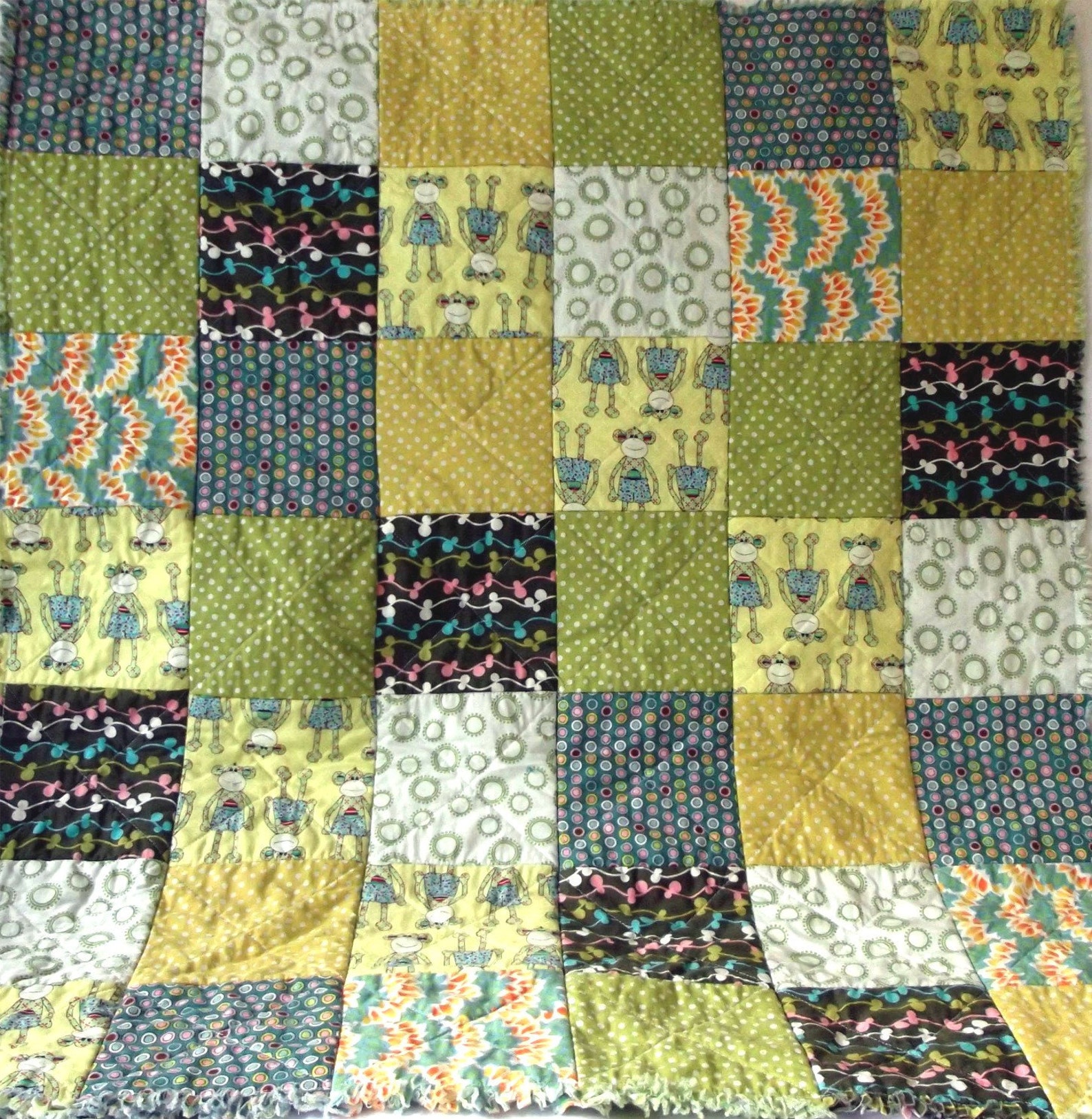 Rag Blanket for Baby or Child Monkeyshines Etsy