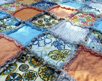 Rag Blanket for Adult Teen or Child - Butterfly Quilt