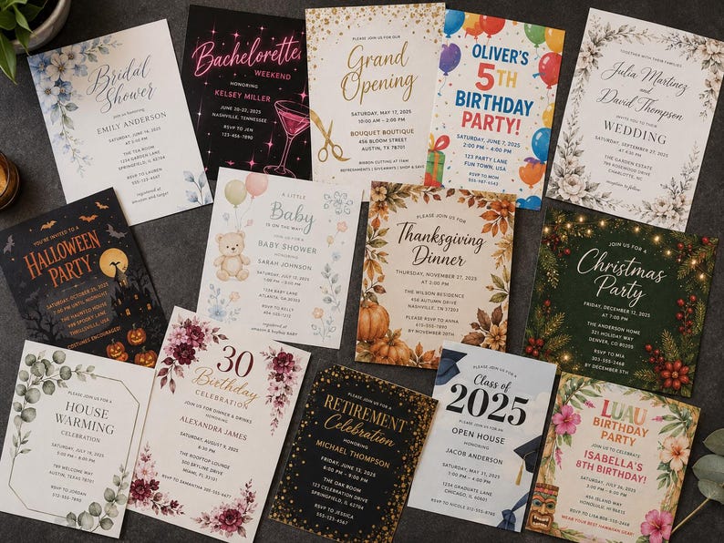 Custom Invitation Print From Your Design Personalized Invite Printing 