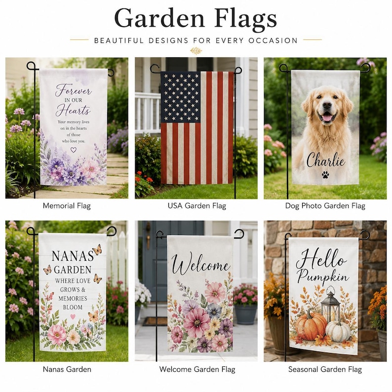 Custom Vinyl Garden Flag, Personalized Outdoor Decor, Photo Printing (All-Season Yard) image 7
