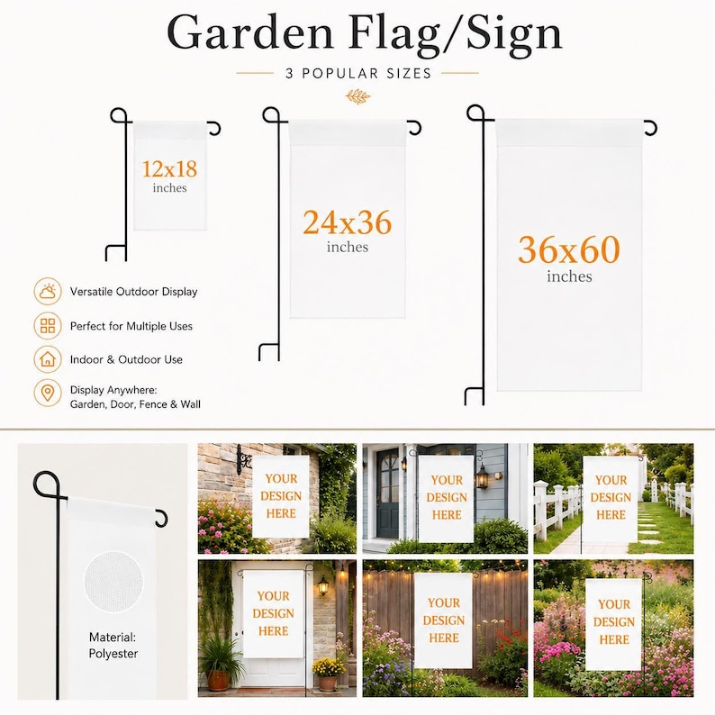 Custom Vinyl Garden Flag, Personalized Outdoor Decor, Photo Printing (All-Season Yard) image 8