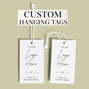 Custom Clothing Tags, Hang Tag, Brand Labels, Product Tag with String, Modern Boutique Tag for Clothing, Small Business Hanging Tags