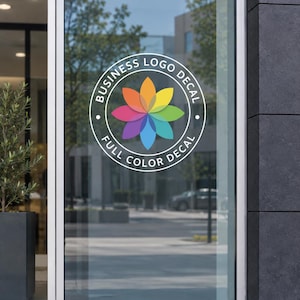 Custom Vinyl Door Logo Sign, Customizable Business Decal, Logo, Custom Text, Socials, QR Code Sticker, Variable Storefront Lettering