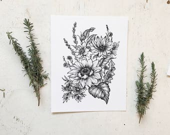 Oregon Wildflowers Print