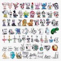 S925Cartoon beaded silver enamel animal pendant\uff0cFit Pandora European Bracelet Charms,Gift for Her product logo
