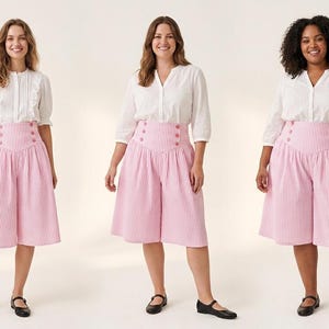 Bloom Culotte Shorts Sewing Pattern | Low Waist | Button Closure (Digital PDF)