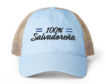 100% kapelusz salwadorski | Prezent dla Kobiet | Duma Salwadoru | Czapka Trucker Salwadoru | Kapelusz dziedzictwa latynoskiego | Prezent Guanaka