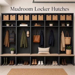 Mudroom Locker Hutches Woodworking Plans | DIY Entryway Storage Bench PDF Pattern