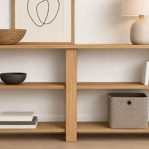 Narrow Console Table Plans, Slim Entryway Table Woodworking Plans, DIY Hallway Sofa Table, Modern Console Shelf Digital Download