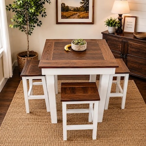Kneipenhöhe Tisch Pläne PDF | DIY Thekenhöhe Esstisch | Bartisch Holzbearbeitungsplan | Kleiner Raum Esstisch Bauen