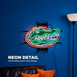 Gator Sports Leuchtschild, College Football Wanddeko, Fan Cave Spielzimmer Geschenk, Personalisierte Wanddeko, Hausbar Lounge Geschenk
