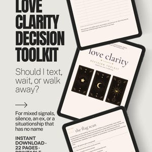 Decision Workbook for Love, Should I Text Wait or Walk Away, Printable Relationship Journal, Mixed Signals No Contact PDF
