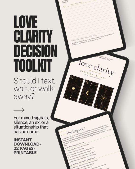 Love Clarity Decision Workbook, Mixed Signals Relationship Journal (PDF Download)